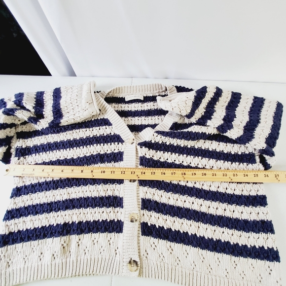Lucky Brand Striped Slouchy Knit Cardigan XXL Long Sleeve Button Front Sweater - Picture 7 of 13